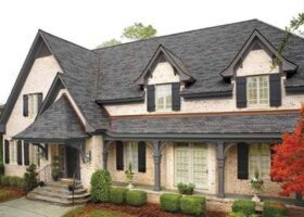 An older home with a large front porch.